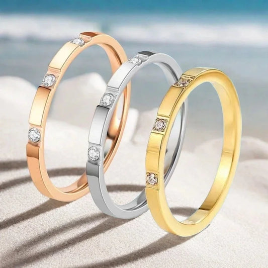 Minimalist Geometric Titanium Steel Plating Rings