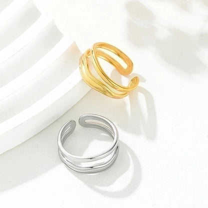 Y2K Exaggerated Geometric Round Dots 304 Stainless Steel 18K Gold Plated Plating Open Rings