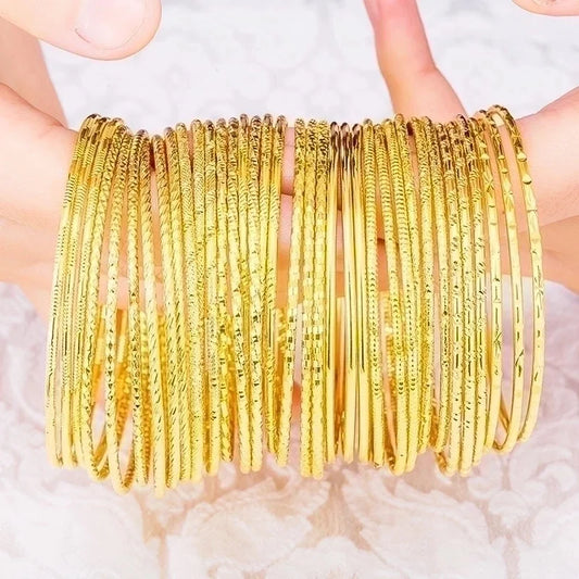 Minimalist Geometric Copper Gold Plated Bangle 1 Piece