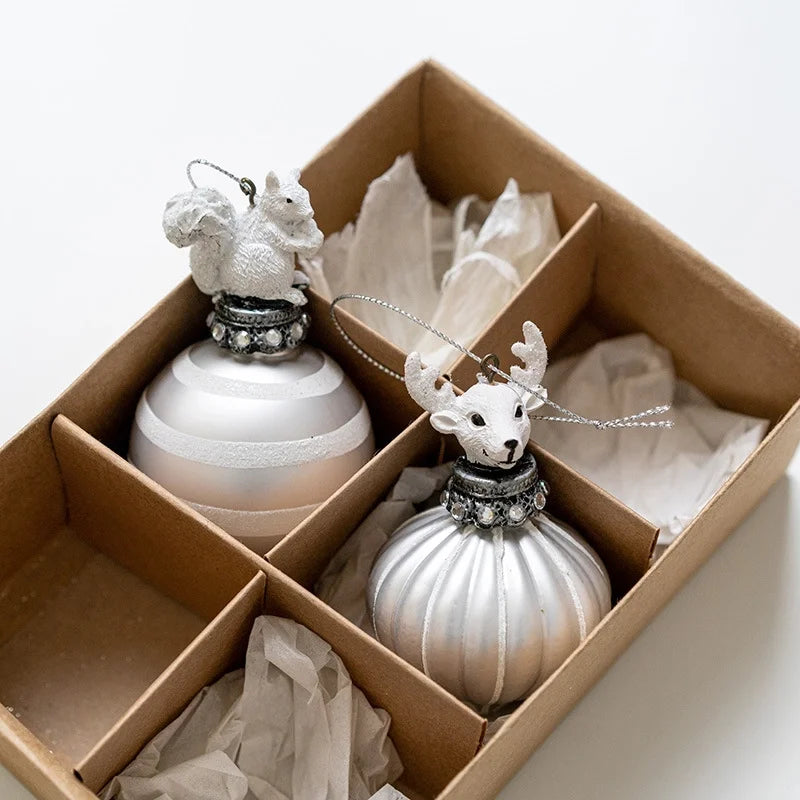 Christmas Minimalist Deer Glass Holiday Party Hanging Ornaments Decorations Hanging Ornaments