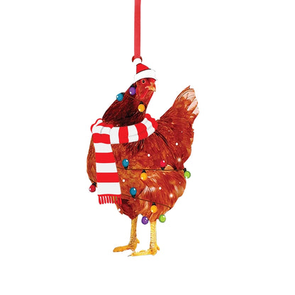 Christmas Cute Chicken Wood Party Hanging Ornaments