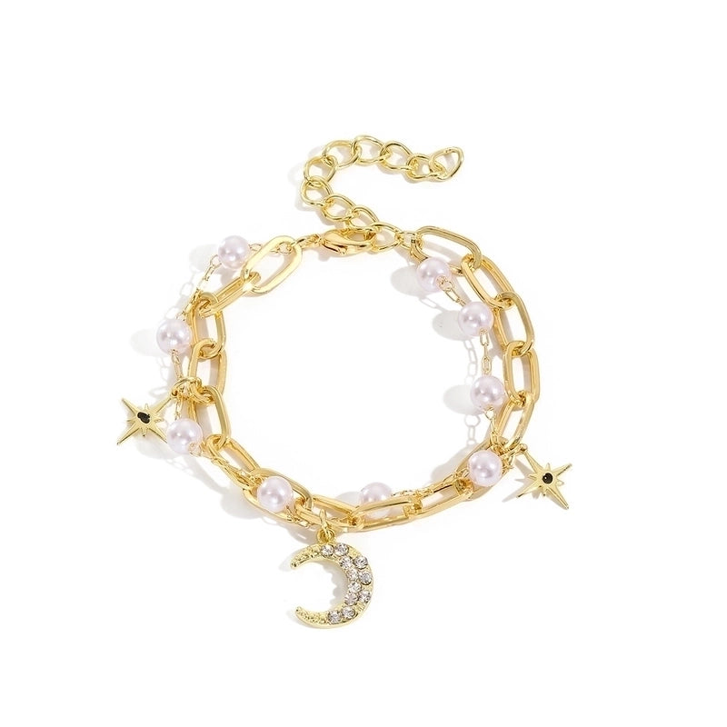 Fashion Geometric Heart Shape Imitation Pearl Alloy Plating Women\'s Bracelets