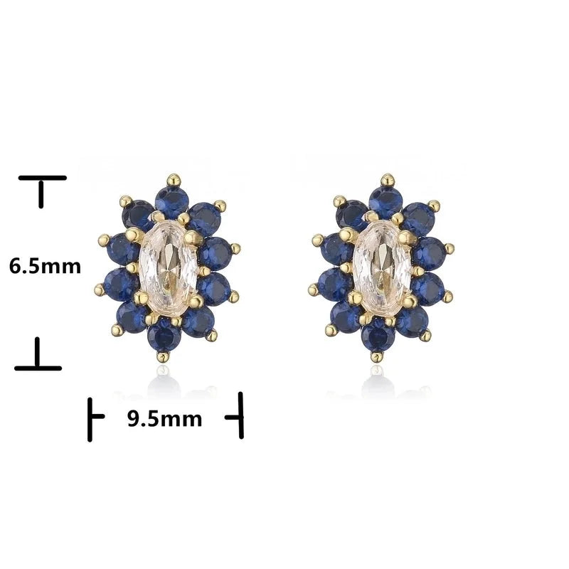 Cartoon Style Geometric Plating Metal Zircon Copper Earrings