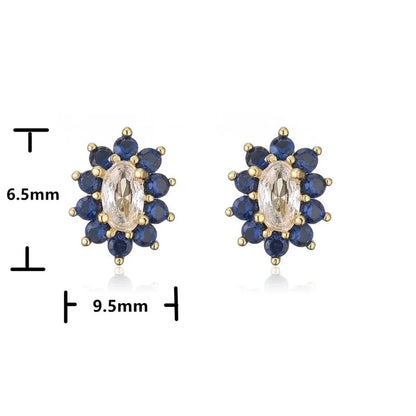 Cartoon Style Geometric Plating Metal Zircon Copper Earrings
