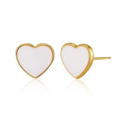 1 Pair Retro Sweet Triangle Devil\'s Eye Heart Shape Enamel Plating Inlay Copper Zircon 18k Gold Plated Ear Studs