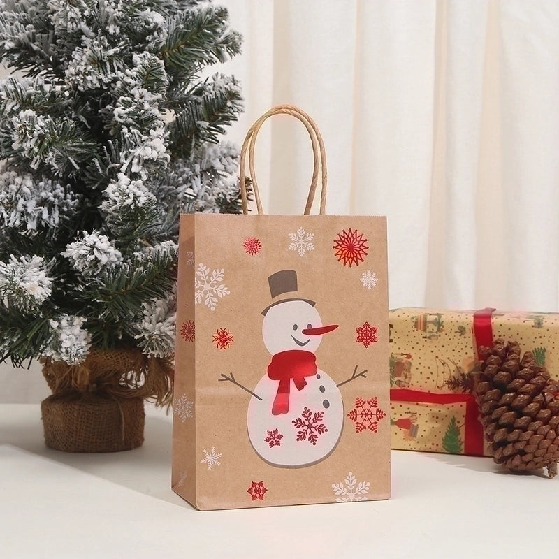 Christmas Cartoon Style Cartoon Brown Paper Christmas Party Gift Bags