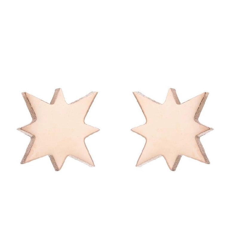 1 Pair Fashion Snowflake Plating 304 Stainless Steel 18K Gold Plated Ear Studs