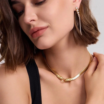 Modern Style Artistic Snake 304 Stainless Steel 316 Stainless Steel 16K Gold Plated White Gold Plated Gold Plated Plating Necklace