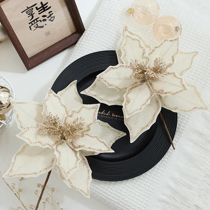 30cm Velvet Red Christmas Flower National Day Decoration Accessories Hanging Diy Vase Arrangement Props