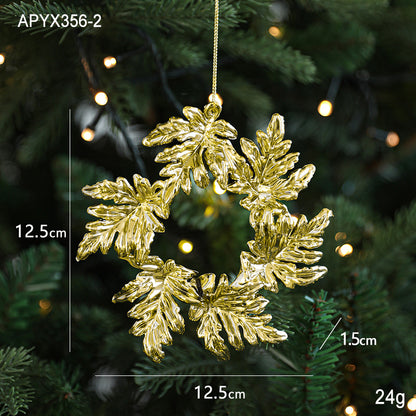 Christmas Gold Christmas Tree Ornaments Snowflake Crystal Shoes Reindeer Pendants Electroplated Accessories Pendants