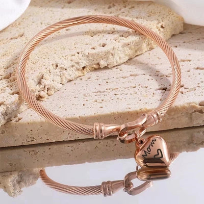 Minimalist Heart Shape 304 Stainless Steel Bangle In Bulk