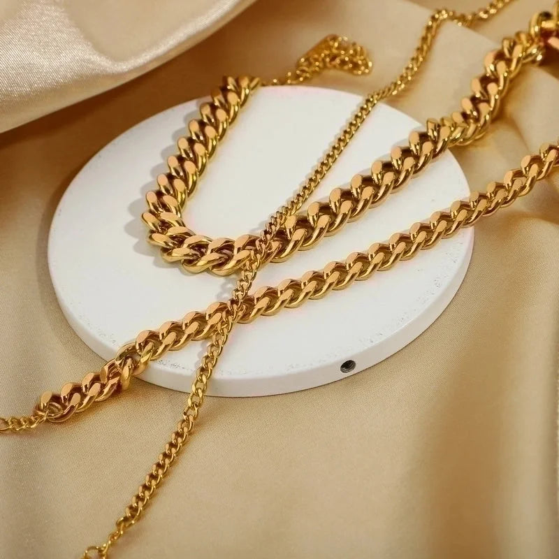 Minimalist Geometric 304 Stainless Steel Anklet Necklace In Bulk