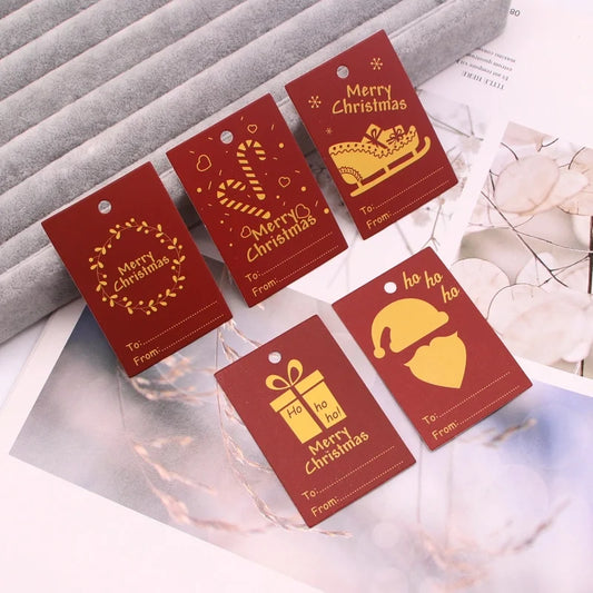 100 PCS/Package Minimalist Classic Style Christmas Color Block Jewelry Packaging Cards