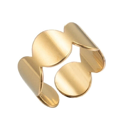 Fashion Geometric 201 Stainless Steel 18K Gold Plated Plating Open Ring
