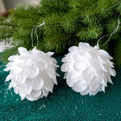 Plastic Ball Christmas Ball Petal Glitter White Foam Ball Christmas Decorations Christmas Tree Decoration Pendant