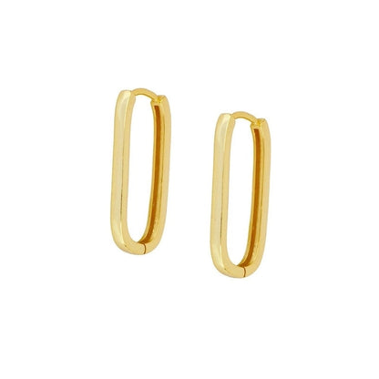 1 Pair IG Style U Shape Geometric Inlay Copper Zircon Gold Plated Ear Cuffs Earrings