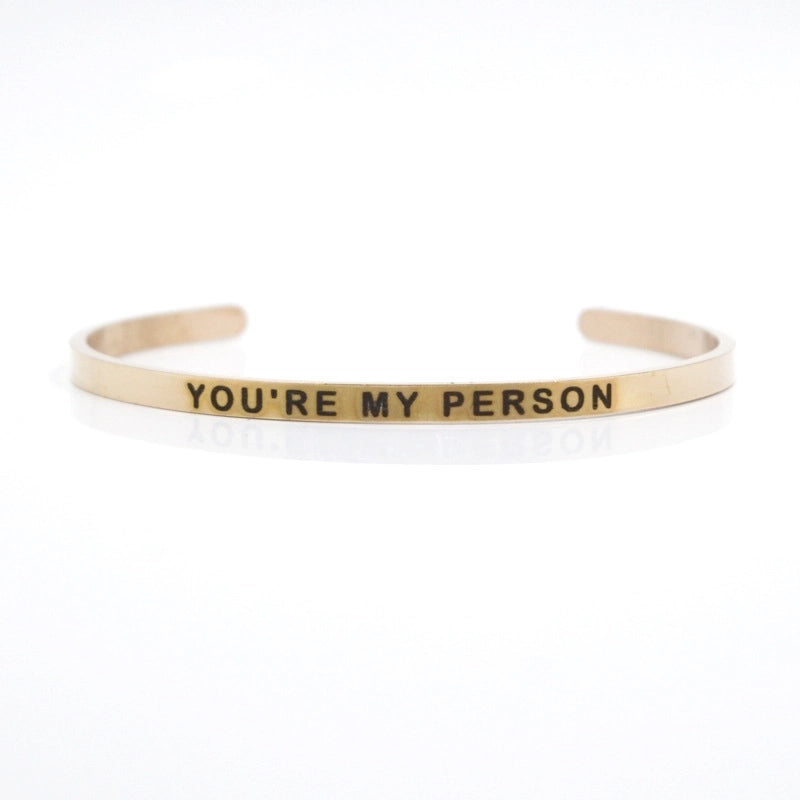 Casual Minimalist Letter Stainless Steel Cuff Bracelets