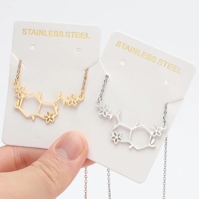 Titanium Steel Fashion Plating Hollow Out Human Face Letter Moon Pendant Necklace