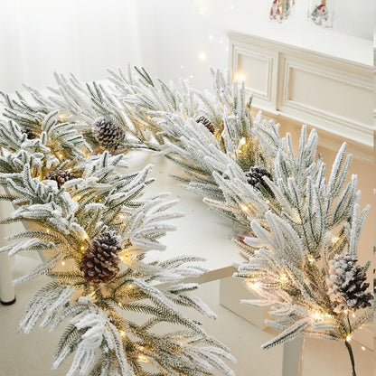 Christmas Decorative Dense Flocked Snowflake Vine Hotel Mall Window Display Doorway Stair Handrail Arrangement