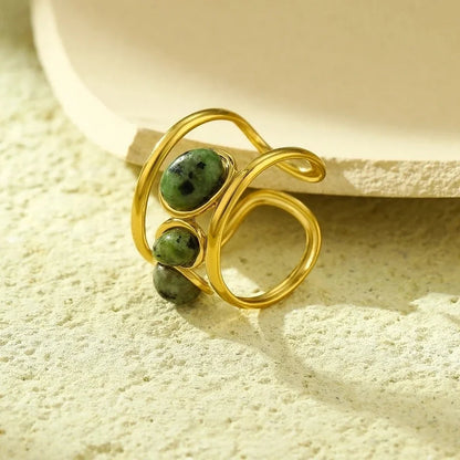 Lady Geometric 304 Stainless Steel Plating Open Rings