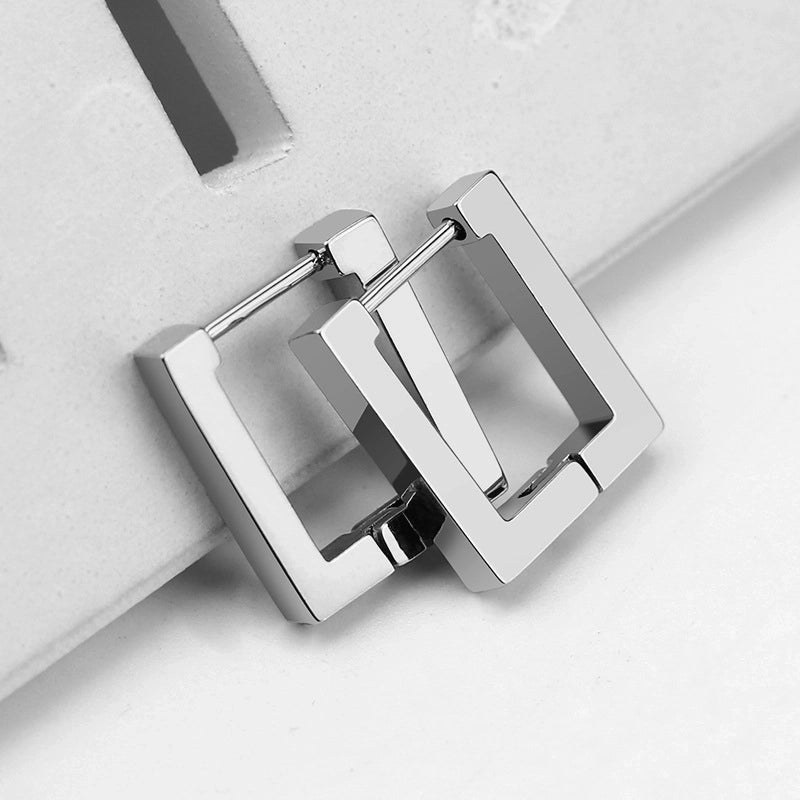 1 Pair Minimalist Triangle Hexagon Plating 304 Stainless Steel 18K Gold Plated Stainless Steel Earrings