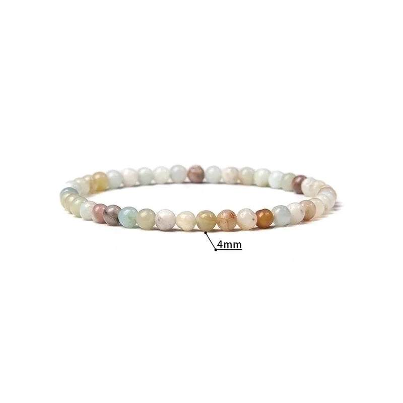 1 Piece Minimalist Round Natural Stone Beaded Bracelets