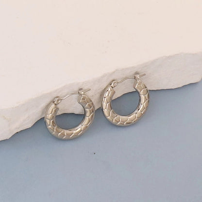 1 Pair Minimalist Round Square Heart Shape 304 Stainless Steel Earrings