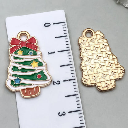 1 Piece 20 PCS/Package 16x23mm 17x22mm Alloy Christmas Tree Santa Claus Gingerbread Pendant Jewelry Accessories