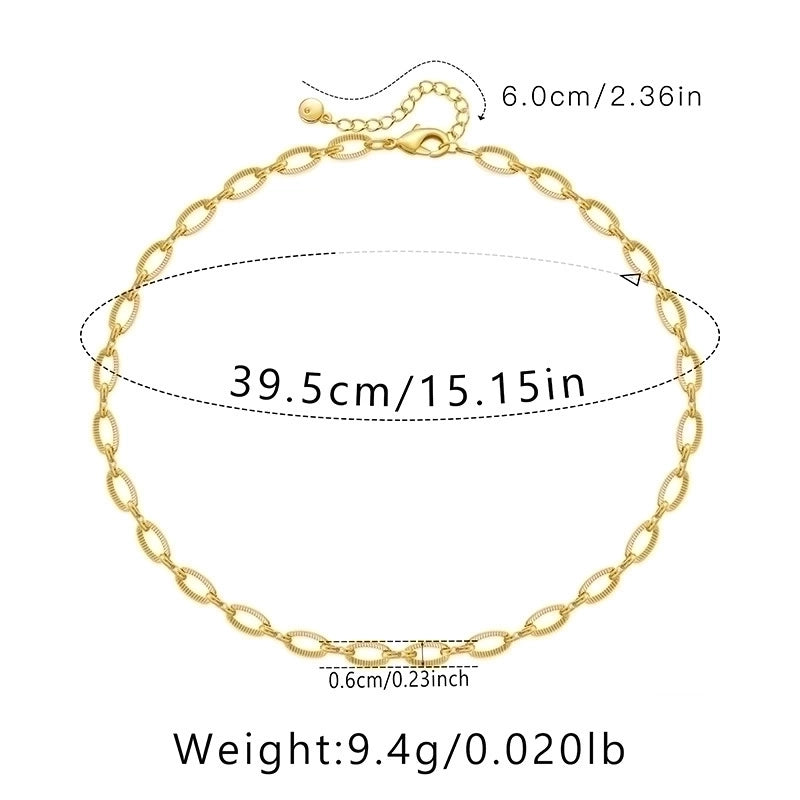 Ig Style Minimalist Solid Color Copper Plating Chain 18k Gold Plated Necklace