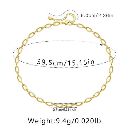 Ig Style Minimalist Solid Color Copper Plating Chain 18k Gold Plated Necklace