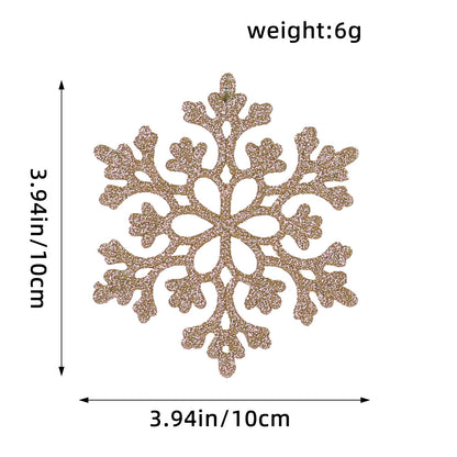 Christmas Decoration 10cm Snowflakes Plastic Sprinkles Snowflakes Christmas Tree Decoration Hollow Snowflake Ornaments