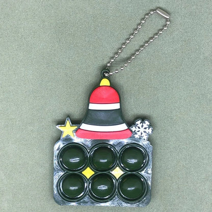 Christmas Tree Pendant Santa Snowman Deer Bubble Music Keychain Fingertip Toy