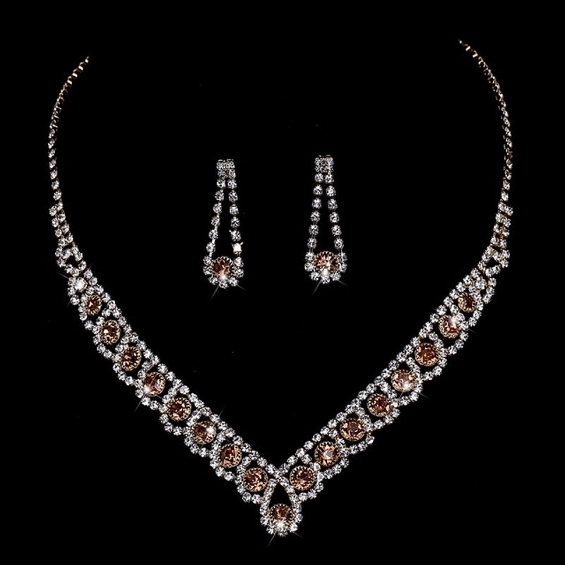 Rhinestone Printing Bridal Jewelry Sets