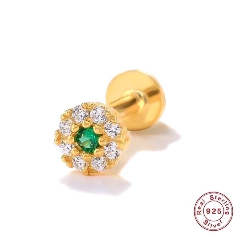 1 Piece Ear Cartilage Rings & Studs Minimalist Geometric 925 Sterling Silver Plating Inlay Zircon