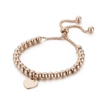 Fashion Heart Titanium Steel 18K Gold Plated Bracelets In Bulk