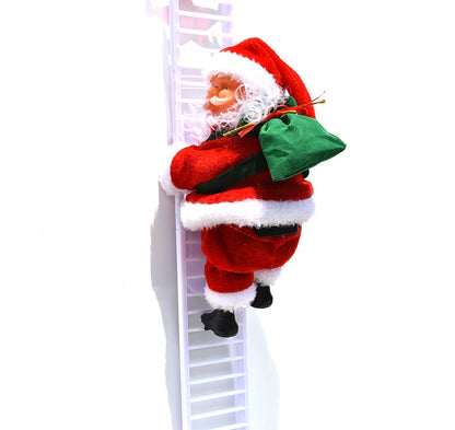 Crawling Beads Electric Music Santa Claus Climbing Ladder Deer Pull Car Creative Christmas Gift Christmas Decoration Ornaments