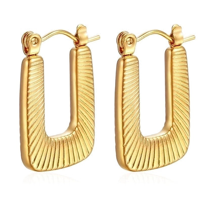 1 Pair Minimalist Classic Style Solid Color Plating 201 Stainless Steel 18K Gold Plated Earrings