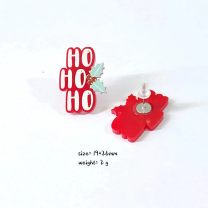 Christmas Christmas Tree Rainbow Sloth Dinosaur Candy House Crystal Ball Christmas Ball Cup Gingerbread Man Earrings