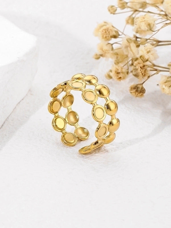 304 Stainless Steel Minimalist Classic Style Asymmetrical Geometric Solid Color Rings