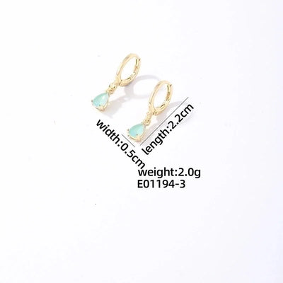 1 Pair Casual Vintage Style Minimalist Water Droplets Plating Inlay Stainless Steel Zircon White Gold Plated Gold Plated Drop Earrings