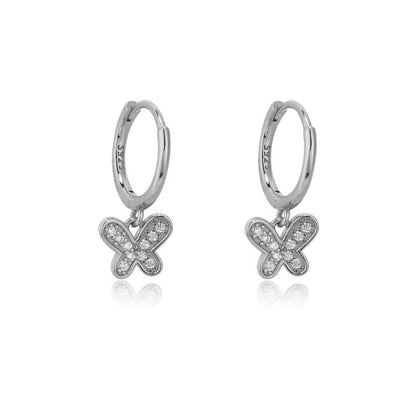 1 Pair Streetwear Devil\'s Eye Heart Shape Butterfly Plating Inlay Copper Zircon Drop Earrings