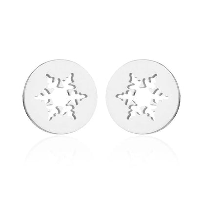 1 Pair Fashion Snowflake Plating 304 Stainless Steel 18K Gold Plated Ear Studs