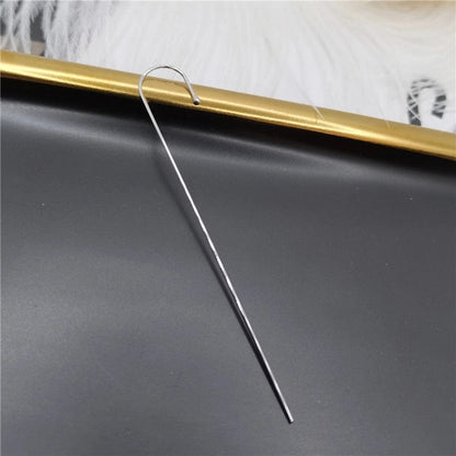 2 Pieces Trendy Zircon Ear Hook Piercing Ear Pin Female Net Red Personality Design Surrounding Ear Bone Clip Oblique Line Earrings