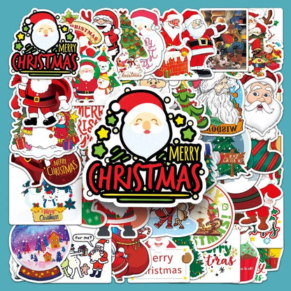 1 Set Christmas Tree Santa Claus Christmas Christmas PVC Self-adhesive Cartoon Style Cute Stickers