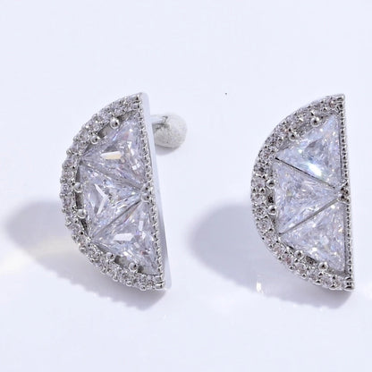 1 Pair Casual Sweet Minimalist Ice Cream Cherry Pineapple Enamel Copper Zircon 18K Gold Plated Ear Studs