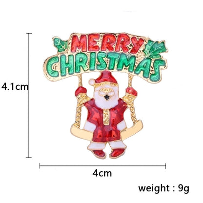 Cute Pin Christmas Tree Santa Claus Bell Alloy Plating Unisex Brooches