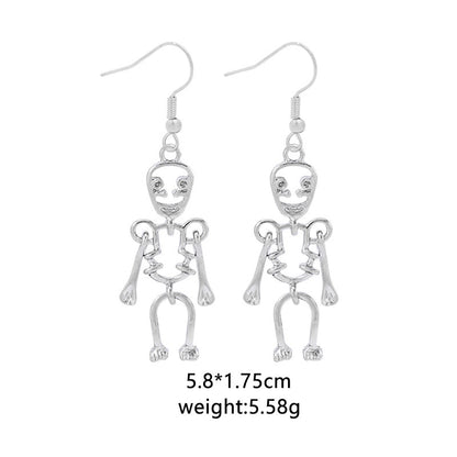 1 Pair Punk Skull Handmade Resin Drop Earrings