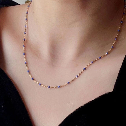 Titanium Steel 18K Gold Plated Minimalist Geometric Enamel Necklace