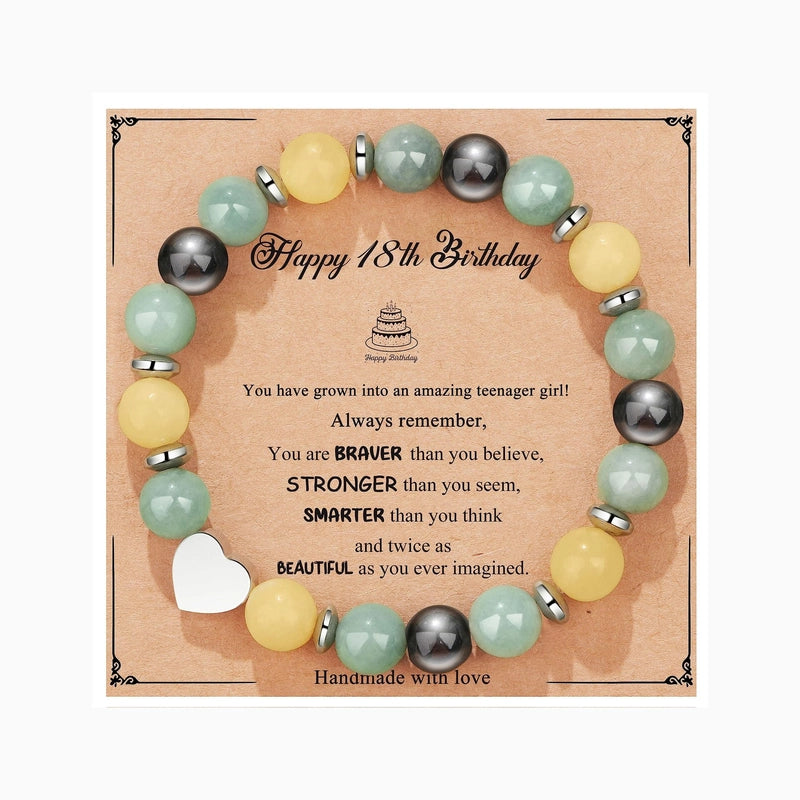 New Natural Stone Beaded Bracelet Birthday Christmas Gift Emperor Stone Powder Zebra Bracelet