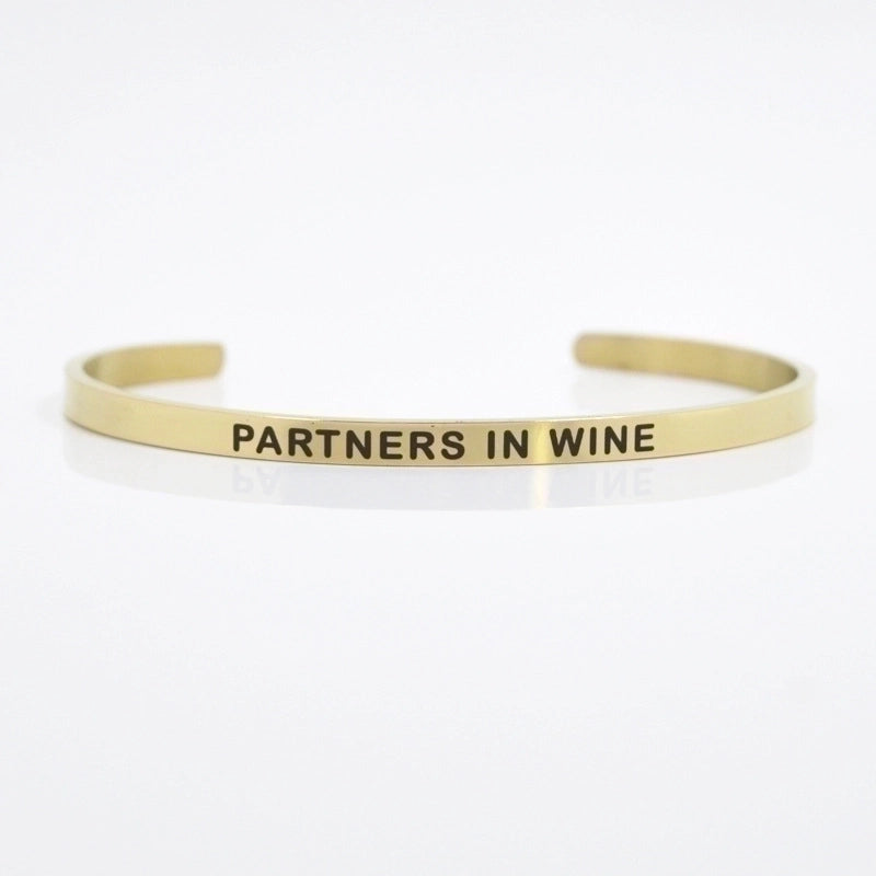 Minimalist Letter Stainless Steel Bangle